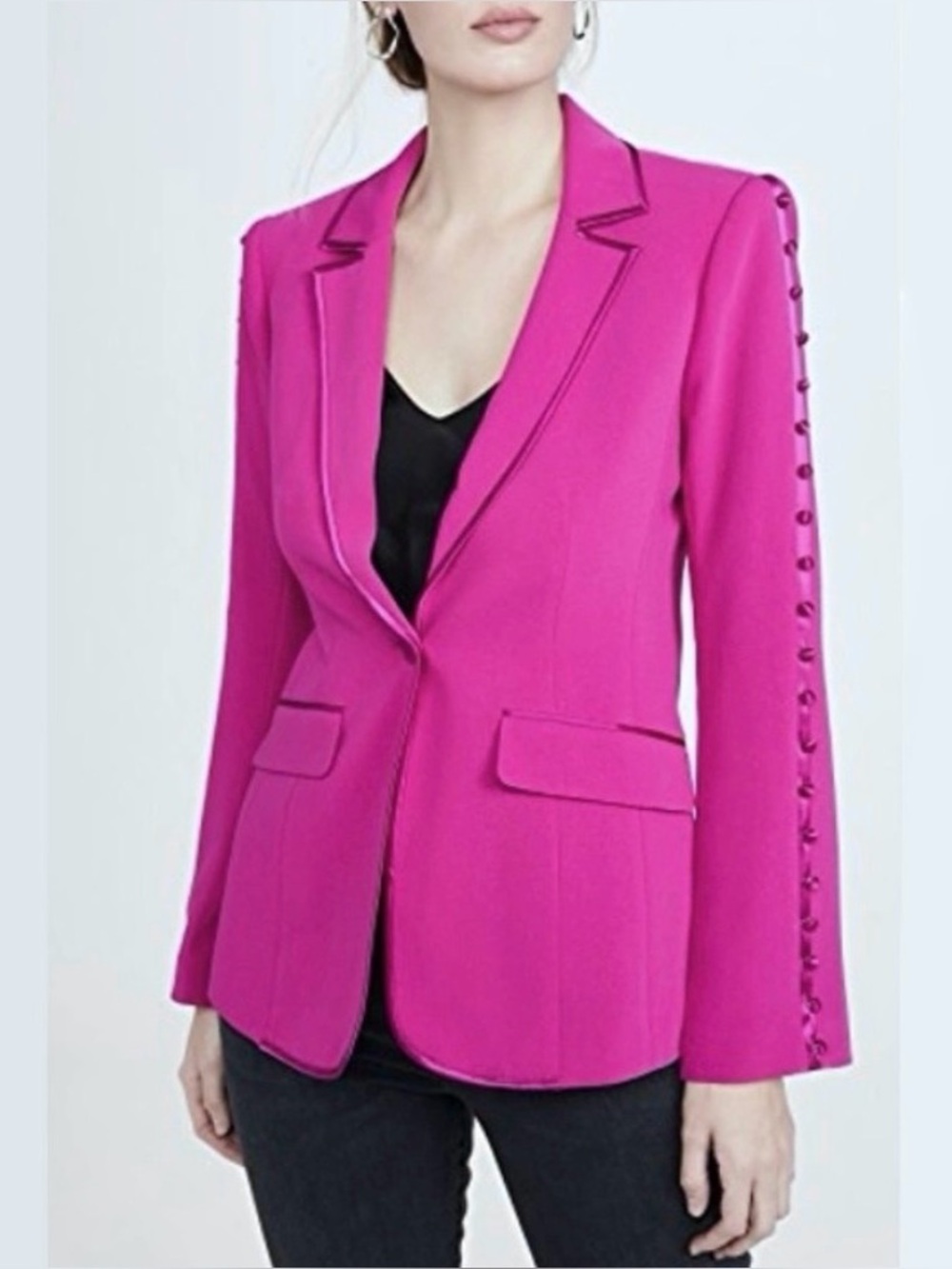 Cinq à Sept Vivi Button Sleeve Blazer Pink Size 4